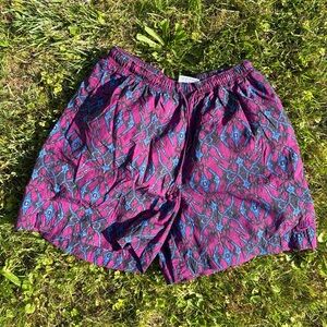 Nike Pink and Blue Athletic Shorts Lightweight Elastic Waist